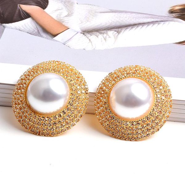 stud round simulated pearl earrings for women gold color alloy big statement wedding jewelry wholesale, Golden;silver
stud round simulated pearl earrings for women gold color alloy big statement wedding jewelry wholesale, Golden;silver