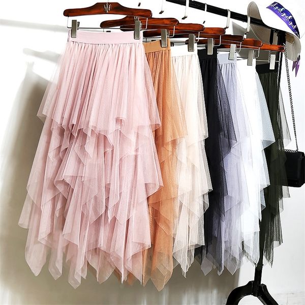 high waist long tulle skirt women irregular hem mesh tutu skirt elastic waist band a-line colored mesh pleated mid-calf skirts 210315, Black
high waist long tulle skirt women irregular hem mesh tutu skirt elastic waist band a-line colored mesh pleated mid-calf skirts 210315, Black