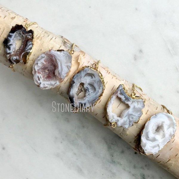 link chain bm14723 agate geode slice bracelet cuff adjustable gold box minimalist druzy boholink, Black
link chain bm14723 agate geode slice bracelet cuff adjustable gold box minimalist druzy boholink, Black