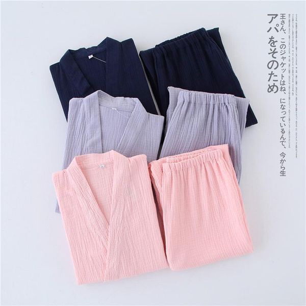 new crepe cotton thin solid pajamas for men and women short short-sleeved trousers kimono pijamas suit summer sleepwear pj set, Black;red
new crepe cotton thin solid pajamas for men and women short short-sleeved trousers kimono pijamas suit summer sleepwear pj set, Black;red