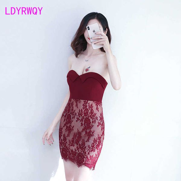 autumn japanese style nightclub lace tube low chest bottom bag hip dress 210603, Black;gray
autumn japanese style nightclub lace tube low chest bottom bag hip dress 210603, Black;gray