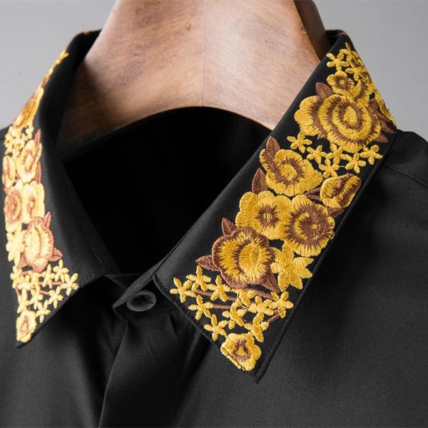 men's casual shirts color luxury solid royal flower long sleeve mens dress plus size 4xl slim fit party male, White;black
men's casual shirts color luxury solid royal flower long sleeve mens dress plus size 4xl slim fit party male, White;black