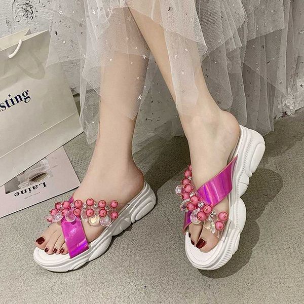 rimocy fashion beaded transparent pvc sandals women summer 2020 crystal open toe platform slides woman wedges outdoor slippers x6jl#, Black
rimocy fashion beaded transparent pvc sandals women summer 2020 crystal open toe platform slides woman wedges outdoor slippers x6jl#, Black
