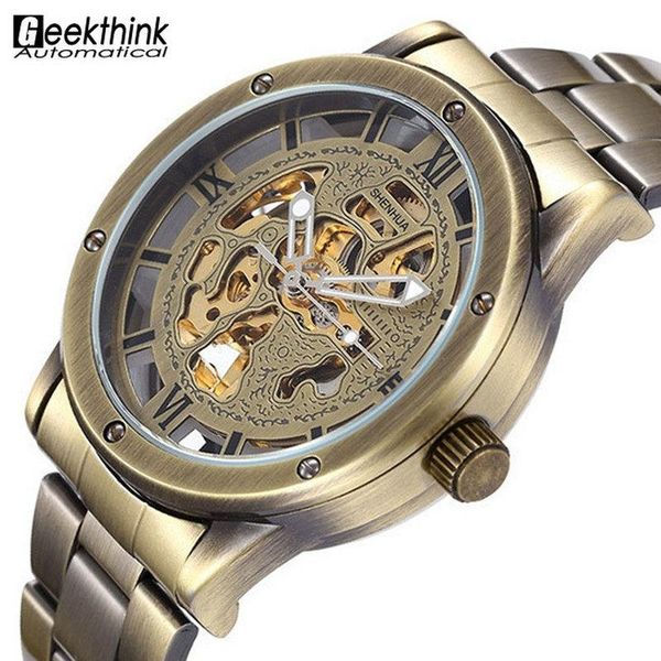 wristwatches vintage automatic mechanical bronze men watch skeleton clock male stainless steel strap antique steampunk wristwatch, Slivery;brown
wristwatches vintage automatic mechanical bronze men watch skeleton clock male stainless steel strap antique steampunk wristwatch, Slivery;brown