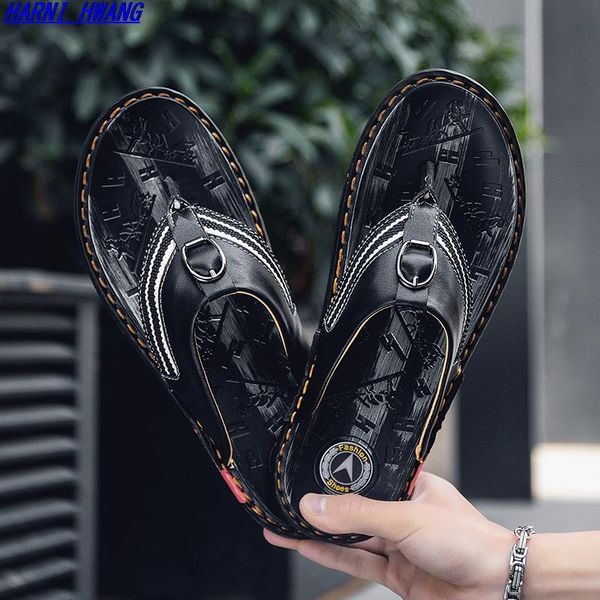 slippers men's summer fashion leather flip-flops outdoor beach rubber sewing shoes size 38-45 wholesale, Black
slippers men's summer fashion leather flip-flops outdoor beach rubber sewing shoes size 38-45 wholesale, Black