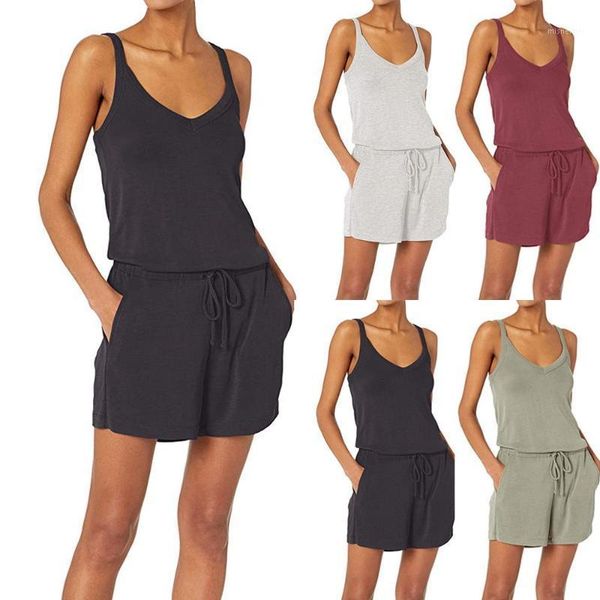 women's jumpsuits & rompers fashion women summer solid v-neck sleeveless casual daliy romper pajama set, Black;white
women's jumpsuits & rompers fashion women summer solid v-neck sleeveless casual daliy romper pajama set, Black;white