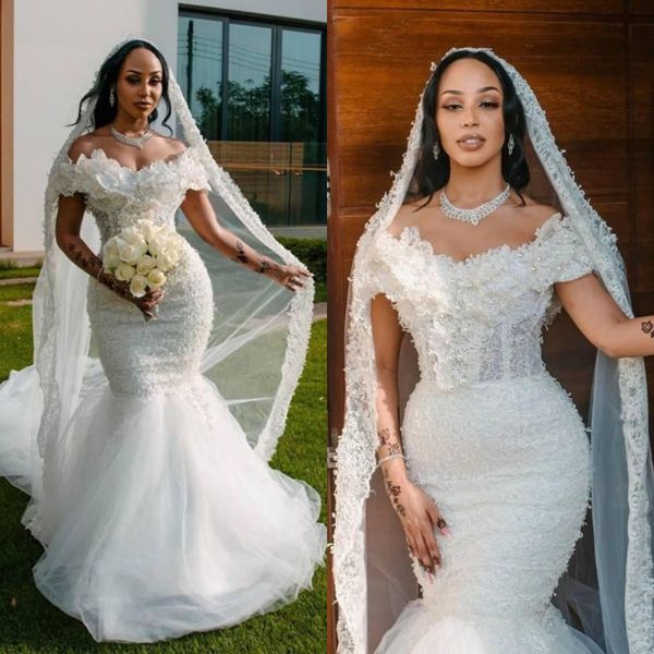 gorgeous pearls lace mermaid wedding dresses bridal gowns off the shoulder lace appliqued beaded vestido de novia, White
gorgeous pearls lace mermaid wedding dresses bridal gowns off the shoulder lace appliqued beaded vestido de novia, White