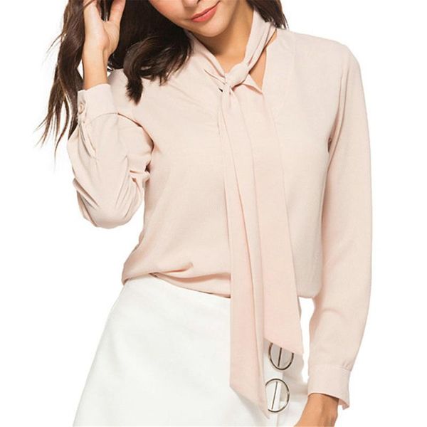 women's blouses & shirts women 2021 fashion causal long sleeve blouse elegant office ladies bow solid v-neck chiffon blusa, White
women's blouses & shirts women 2021 fashion causal long sleeve blouse elegant office ladies bow solid v-neck chiffon blusa, White