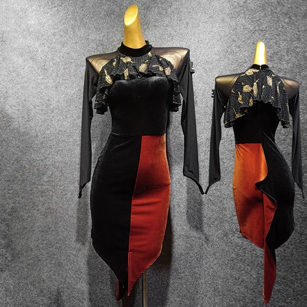 latin dance dress women black dress dancing irregular skirt competition clothing wear party dancewear perform latin dress 1301, Black;red
latin dance dress women black dress dancing irregular skirt competition clothing wear party dancewear perform latin dress 1301, Black;red
