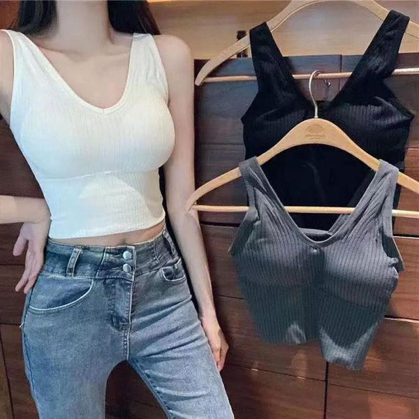 women's tanks & camis women thread knitted tube underwear v-tie soft wrapped chest camisole female solid color vest, White
women's tanks & camis women thread knitted tube underwear v-tie soft wrapped chest camisole female solid color vest, White