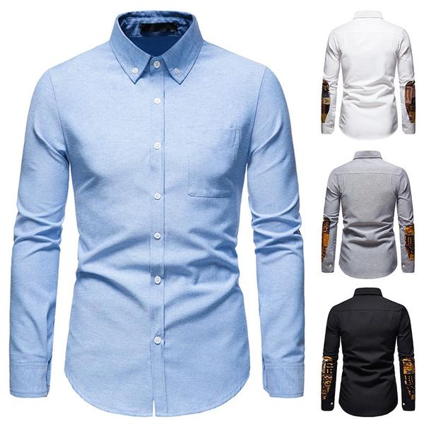 men's casual shirts 2021 fashion long sleeve daily party dress color matching, White;black
men's casual shirts 2021 fashion long sleeve daily party dress color matching, White;black