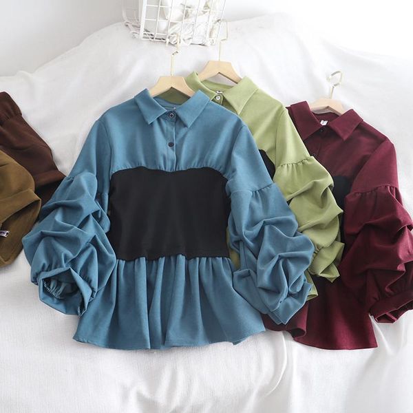 2021 new spring autumn vintage women puff sleeve blouse casual patchwork blouses female solid long sleeve shirt short a1921, White
2021 new spring autumn vintage women puff sleeve blouse casual patchwork blouses female solid long sleeve shirt short a1921, White