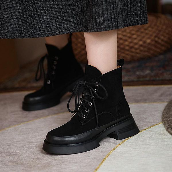 boots sheepskin women winter retro lace-up round toe work & safety thick heel ankle 2021 handmade shoes platform, Black
boots sheepskin women winter retro lace-up round toe work & safety thick heel ankle 2021 handmade shoes platform, Black