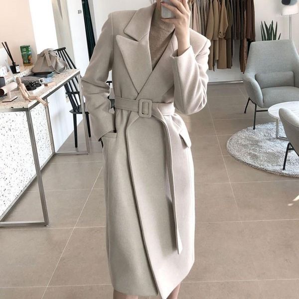 2019 women long blends overcoats wool winter long sleeve coats loose plus size cardigans with belt solid coats1, Black
2019 women long blends overcoats wool winter long sleeve coats loose plus size cardigans with belt solid coats1, Black