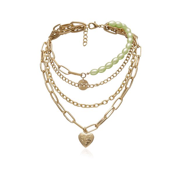 heart-shaped letter round brand pendant necklaces retro geometric mix match pair of chains items hip-hop imitation pearl egg-shaped clavicle, Silver
heart-shaped letter round brand pendant necklaces retro geometric mix match pair of chains items hip-hop imitation pearl egg-shaped clavicle, Silver