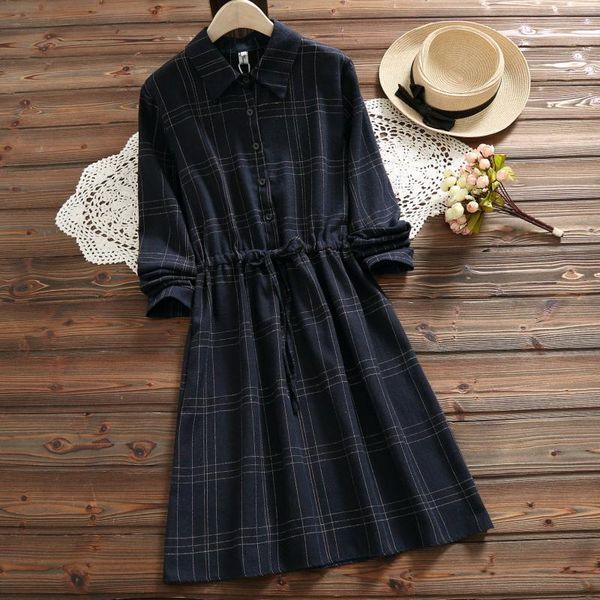 casual dresses mori girl spring women vintage dress turn-down collar plaid string female vestidos long sleeve elegant tunic robe gd216, Black;gray
casual dresses mori girl spring women vintage dress turn-down collar plaid string female vestidos long sleeve elegant tunic robe gd216, Black;gray