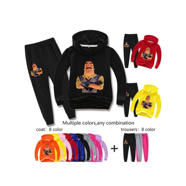 children's clothing set cartoon head leisure hoodie, sweater, trousers, two-piece set, multi-color, White
children's clothing set cartoon head leisure hoodie, sweater, trousers, two-piece set, multi-color, White