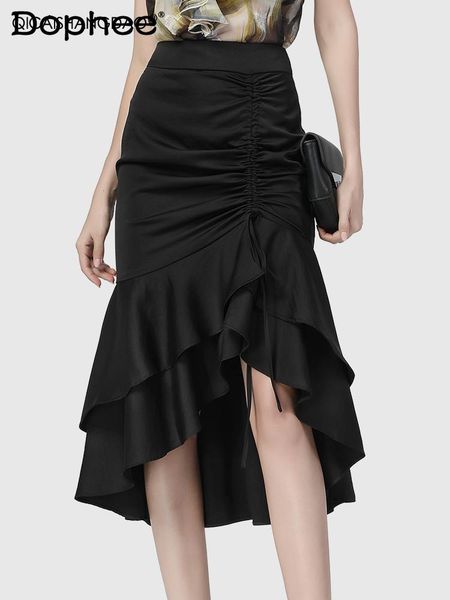 skirts high waist drawstring pleated skirt for women 2021 spring summer elegant irregular ruffle bodycon fishtail long trendy, Black
skirts high waist drawstring pleated skirt for women 2021 spring summer elegant irregular ruffle bodycon fishtail long trendy, Black