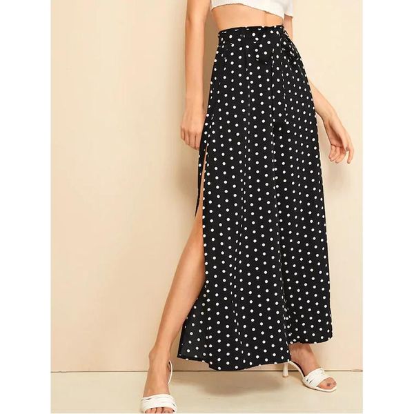 women's pants & capris casual high waist wide leg blet elastic ladies polka dot slipt fashion loose summer 2021, Black;white
women's pants & capris casual high waist wide leg blet elastic ladies polka dot slipt fashion loose summer 2021, Black;white