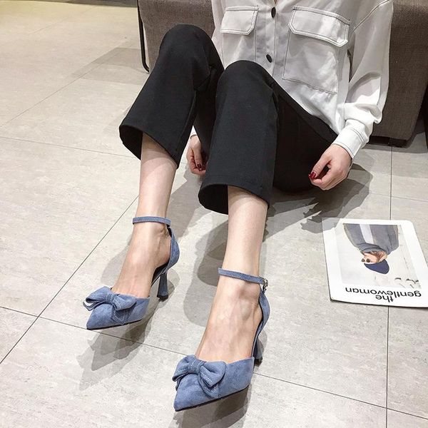 bow shoes sandals elastic band med summer heels 2021 women's suit female beige slip-on medium fashion pointed girls high new b, Black
bow shoes sandals elastic band med summer heels 2021 women's suit female beige slip-on medium fashion pointed girls high new b, Black