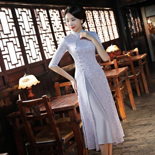 ethnic clothing gray sweet lace novelty cheongsam female slim long qipao elegant mandarin collar chinese formal party dress s-3xl, Red
ethnic clothing gray sweet lace novelty cheongsam female slim long qipao elegant mandarin collar chinese formal party dress s-3xl, Red