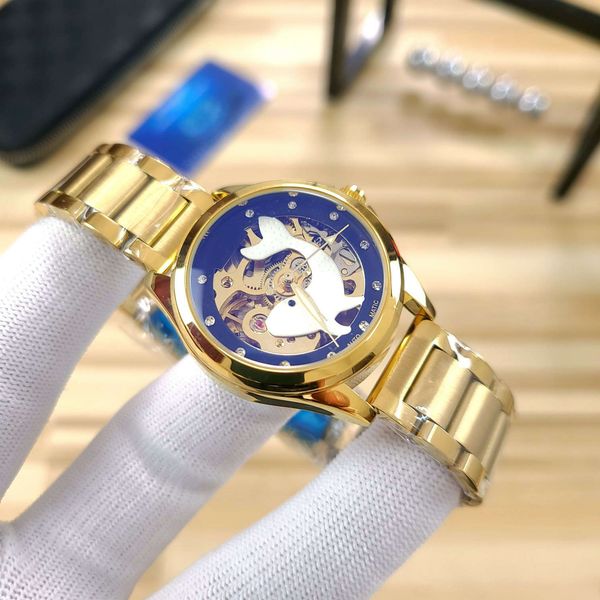 2021 three-pin drill mechanical watch fashion men's watches role wristwatch steel strap luxury style dolphin dial, Slivery;brown
2021 three-pin drill mechanical watch fashion men's watches role wristwatch steel strap luxury style dolphin dial, Slivery;brown