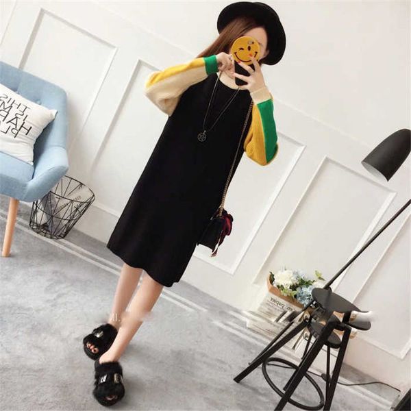 2021 new spring autumn women patchwork kintted pullovers shirts dressed female elegant slender long sleeve oversize dresses h37 amsa, White;black
2021 new spring autumn women patchwork kintted pullovers shirts dressed female elegant slender long sleeve oversize dresses h37 amsa, White;black