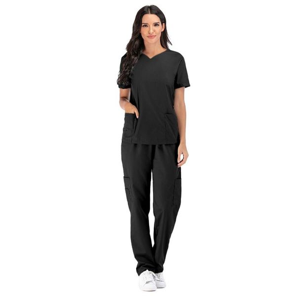 women's t-shirt 40# men & women set work clothing pocket short sleeve v-neck t-shirts +pants suit nursing working uniform, White
women's t-shirt 40# men & women set work clothing pocket short sleeve v-neck t-shirts +pants suit nursing working uniform, White