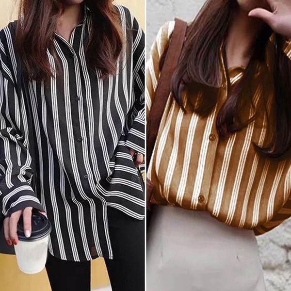 women's blouses & shirts zanzea 2021 fashion stripe printed women casual long sleeve blouse female lapel neck buttons down tunic plus, White
women's blouses & shirts zanzea 2021 fashion stripe printed women casual long sleeve blouse female lapel neck buttons down tunic plus, White