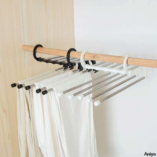hangers & racks 5 in 1 pants hanger multifunctional portable stainless steel for clothes trousers coat storage organization space saving
hangers & racks 5 in 1 pants hanger multifunctional portable stainless steel for clothes trousers coat storage organization space saving