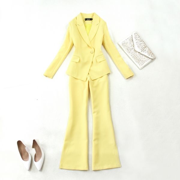 two-piece set large size women's ol new yellow slim one button jacket horn side fork ladies suit bezm, Gray
two-piece set large size women's ol new yellow slim one button jacket horn side fork ladies suit bezm, Gray