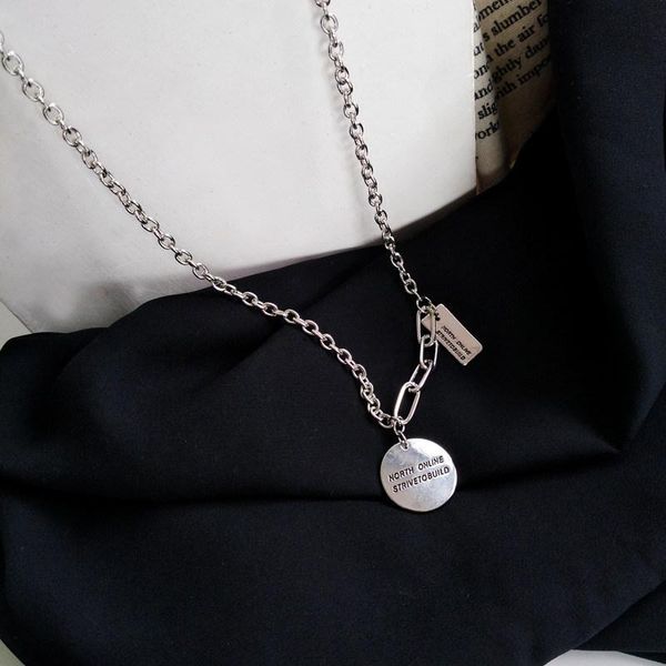 temperament letter geometric round square tag necklace personality trendy choker autumn winter sweater chain, Silver
temperament letter geometric round square tag necklace personality trendy choker autumn winter sweater chain, Silver