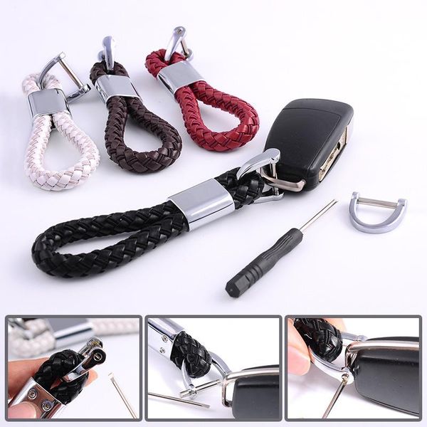 keychains leather rope key chain car hand-woven horseshoe buckle ring removable metal luxury wholesale custom, Silver
keychains leather rope key chain car hand-woven horseshoe buckle ring removable metal luxury wholesale custom, Silver