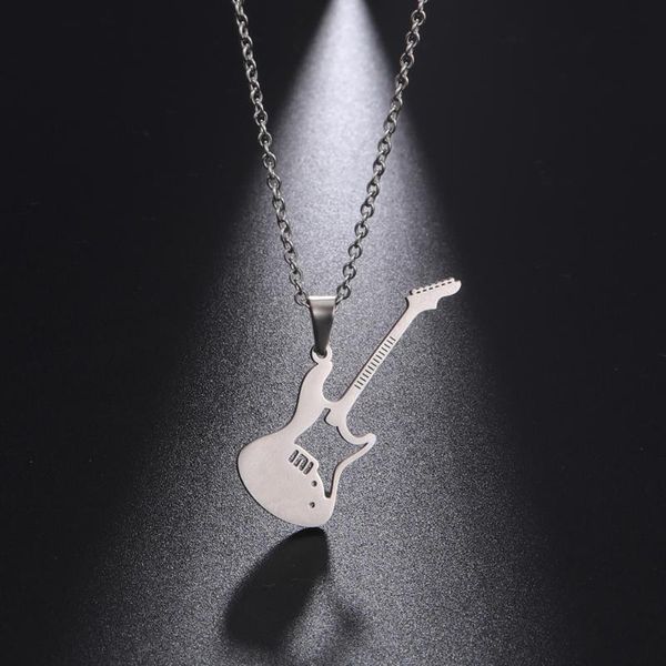 chains my shape guitar necklace for women musical instrument stainless steel hollow pendant necklaces choker fashion party jewelry gift, Silver
chains my shape guitar necklace for women musical instrument stainless steel hollow pendant necklaces choker fashion party jewelry gift, Silver