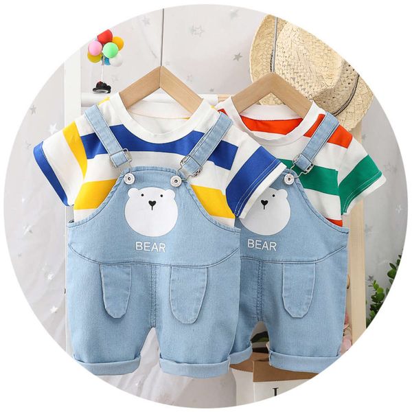 bear 2021 striped wear new carrying pants two piece set korean boys' suit summer kids, White
bear 2021 striped wear new carrying pants two piece set korean boys' suit summer kids, White