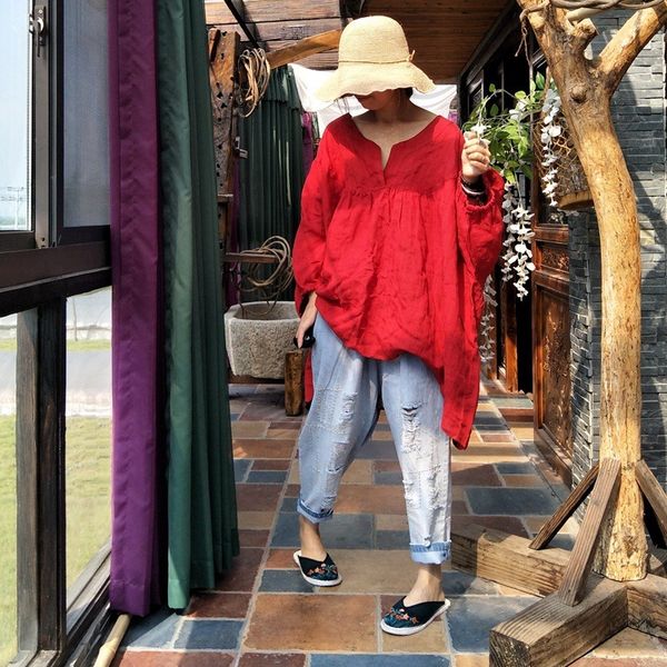 women's blouses & shirts low-cut linen shirt, loose doll shirt with original fluffy design, solid color and on v, , autumn, visp, White
women's blouses & shirts low-cut linen shirt, loose doll shirt with original fluffy design, solid color and on v, , autumn, visp, White