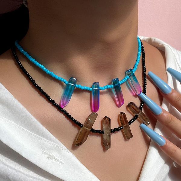 chains flatfoosie punk irregular crystal stone beaded choker necklace for women multicolor beads chain statement jewelry, Silver
chains flatfoosie punk irregular crystal stone beaded choker necklace for women multicolor beads chain statement jewelry, Silver
