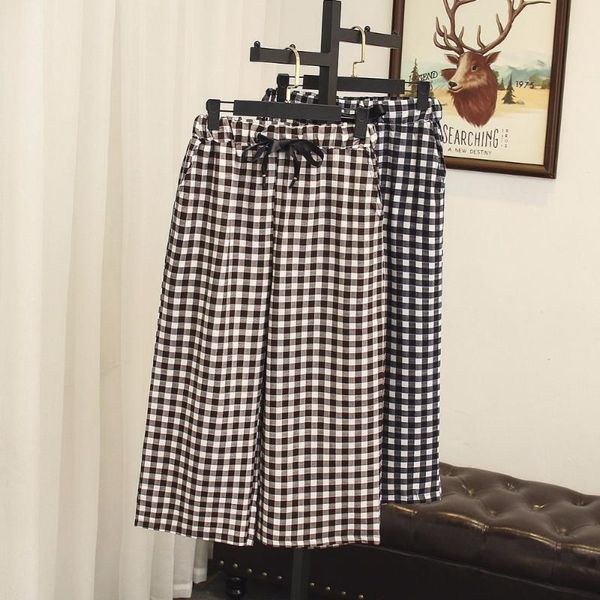 women's pants & capris ubetoku 2021 autumn women plaid wide leg ladies elastic waist chiffon trousers bow 4xl plus size office clothing, Black;white
women's pants & capris ubetoku 2021 autumn women plaid wide leg ladies elastic waist chiffon trousers bow 4xl plus size office clothing, Black;white