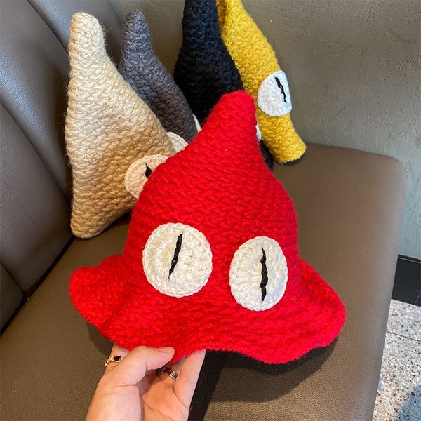 autumn and winter knitted children's personality versatile warm fisherman's korean version funny pointed witch's eye wool hat, Blue;gray
autumn and winter knitted children's personality versatile warm fisherman's korean version funny pointed witch's eye wool hat, Blue;gray