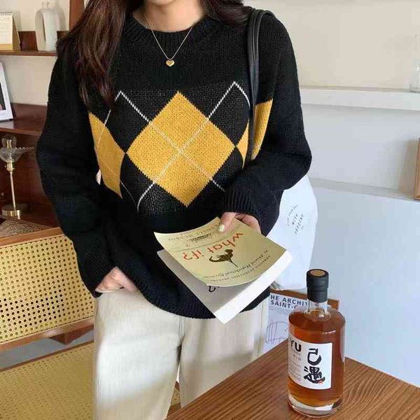 women's sweaters camisola de malha feminina moda pulôveres grans dimensões senhoras inverno solto suéter coreano estilo preppy mulher j, White;black
women's sweaters camisola de malha feminina moda pulôveres grans dimensões senhoras inverno solto suéter coreano estilo preppy mulher j, White;black