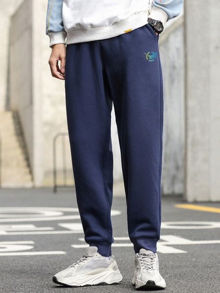 men reflective print jogger sweatpants g4zn#, Black