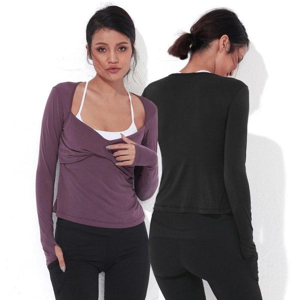running jerseys spring and summer sports long sleeve blouse quick dry fitness slim short cropped yoga clothes t-shirt, Black;blue
running jerseys spring and summer sports long sleeve blouse quick dry fitness slim short cropped yoga clothes t-shirt, Black;blue