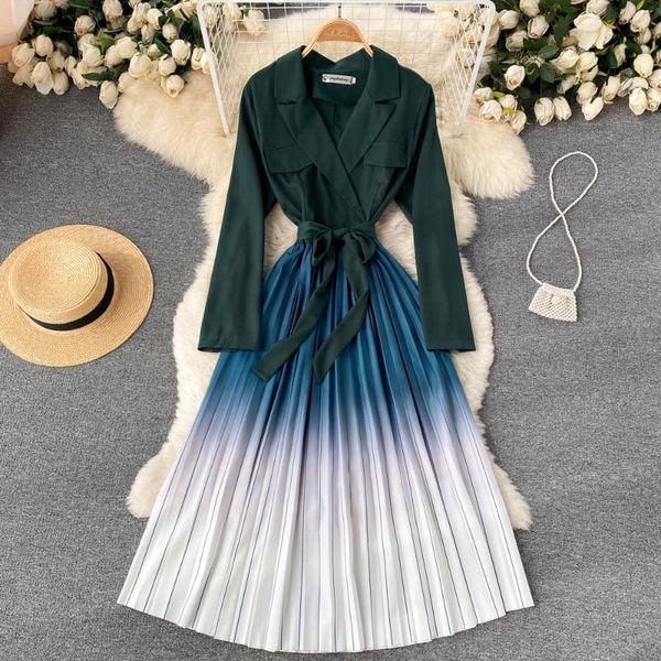 casual dresses runway autumn spring gradient pleated dress female notched collar long sleeve pockets elegant bow sashes midi party dresss656, Black;gray
casual dresses runway autumn spring gradient pleated dress female notched collar long sleeve pockets elegant bow sashes midi party dresss656, Black;gray