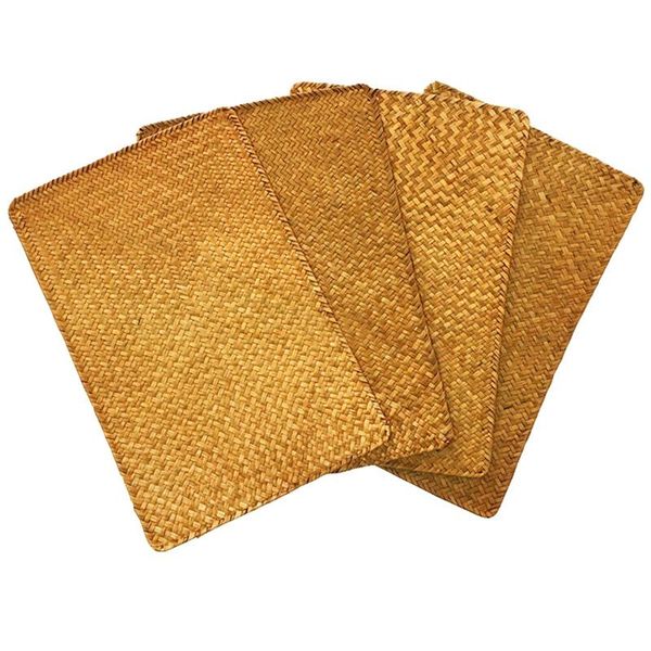 table runner 4pcs natural seagrass place mat hand-woven rectangular rattan placemats straw tea cup potholder
table runner 4pcs natural seagrass place mat hand-woven rectangular rattan placemats straw tea cup potholder