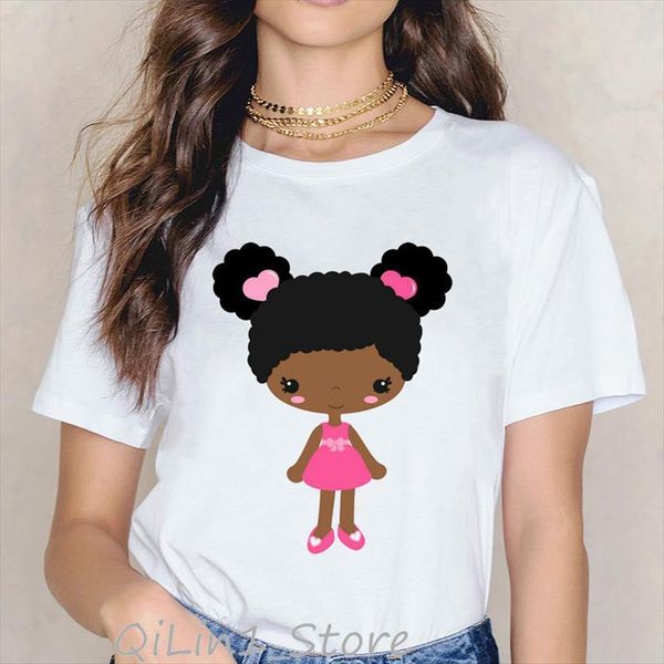 little melanin girl printed men and women womens summer cute cartoon black print shirt femme kawaii female white, White;black
little melanin girl printed men and women womens summer cute cartoon black print shirt femme kawaii female white, White;black