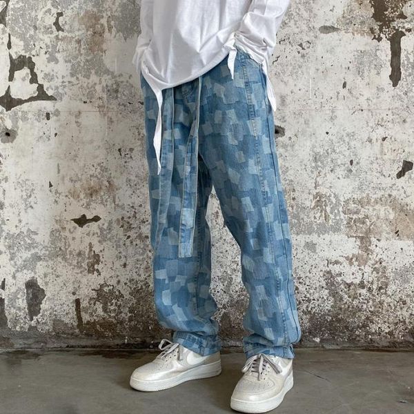 men's jeans retro homme men loose straight streetwear denim pants hip hop personality print pencil ripped for, Blue
men's jeans retro homme men loose straight streetwear denim pants hip hop personality print pencil ripped for, Blue