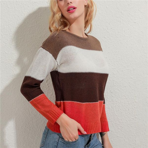 women stripe patchwork sweater autumn loose long sleeve pullover korean ladies knitted korean sweaters winter new, White;black
women stripe patchwork sweater autumn loose long sleeve pullover korean ladies knitted korean sweaters winter new, White;black
