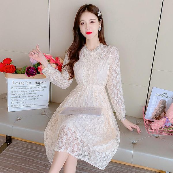 casual dresses coigarsam full sleeve women dress lace high waist pink apricot 8267, Black;gray
casual dresses coigarsam full sleeve women dress lace high waist pink apricot 8267, Black;gray