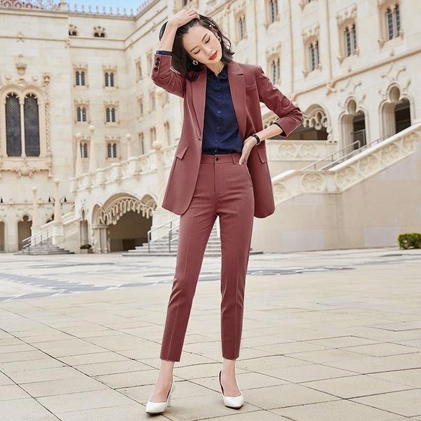 women's two piece pants women 2021 spring autumn work blazer jacket ol pieces set office lady suit female high waist trousers x165, White
women's two piece pants women 2021 spring autumn work blazer jacket ol pieces set office lady suit female high waist trousers x165, White