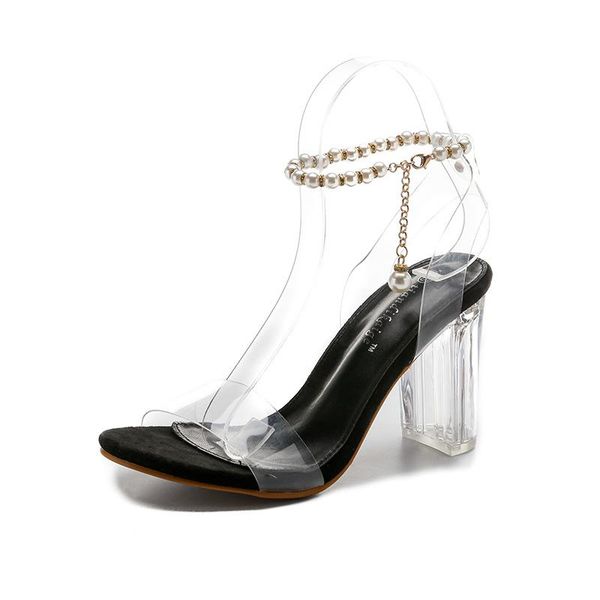 sandals firmranch women's shoes sweet lady style pearl anklet transparent crystal high heel thick princess, Black
sandals firmranch women's shoes sweet lady style pearl anklet transparent crystal high heel thick princess, Black